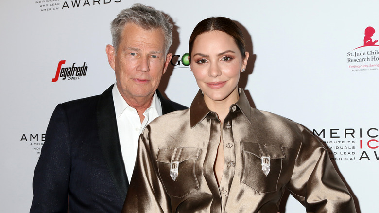 David Foster and Katharine McPhee posing