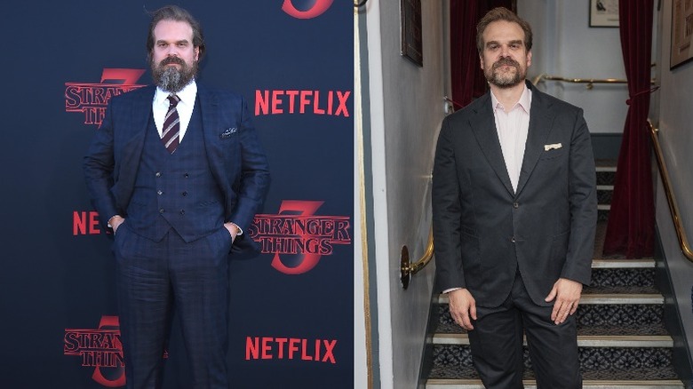 David Harbour attends "Stranger Things" Season 3 premiere; David Harbour attends the press night performance of "Mad House" in June 2022