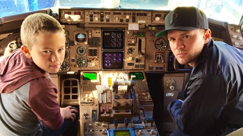 Ryan and Deacon Phillippe inside cockpit