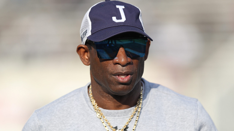 Deion Sanders on the field