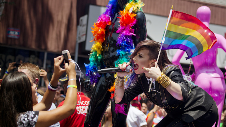 Demi Lovato performs at Pride