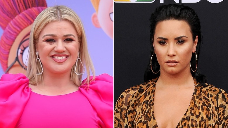 Kelly Clarkson and Demi Lovato side by side