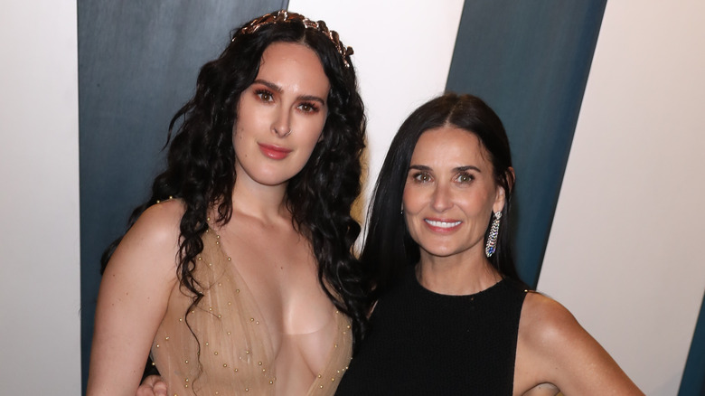 Demi Moore and Rumer Willis posing 