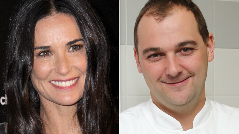 Demi Moore and Daniel Humm smile