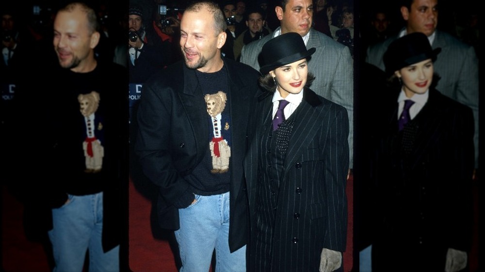 Bruce Willis and Demi Moore at a movie screening