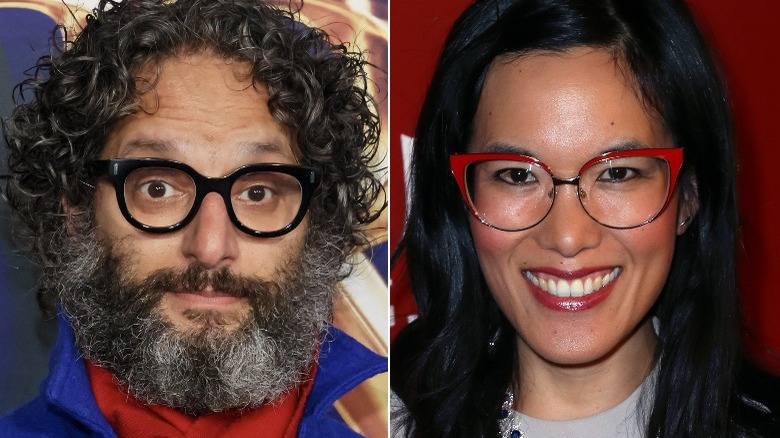 Jason Montzoukas posing, Ali Wong smiling