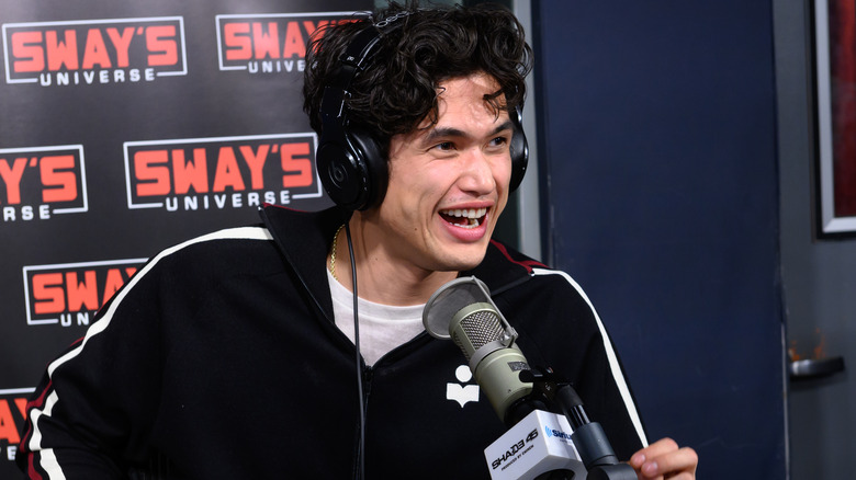 Charles Melton doing a radio show interview