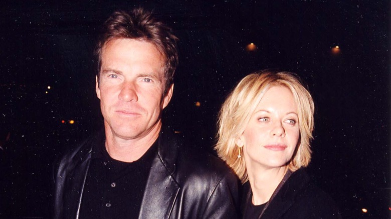 Dennis Quaid leather jacket, Meg Ryan blonde hair