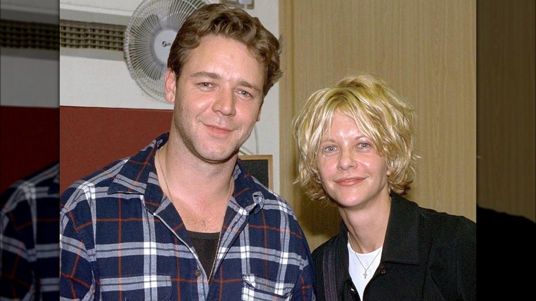 Russell Crowe and Meg Ryan smiling