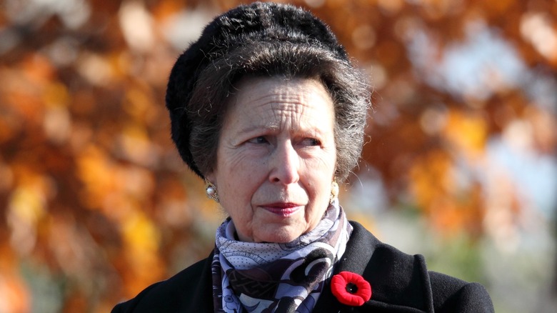 Princess Anne in a fur hat 