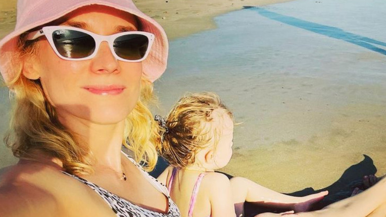 Diane Kruger takes a beach selfie with her daughter, Nova