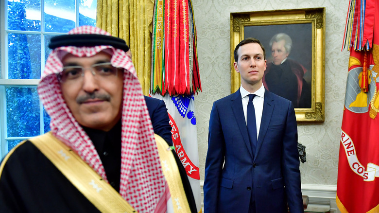 Jared Kushner with the Saudi delegation