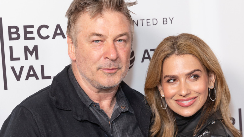 Alec Baldwin and Hilaria Baldwin posing