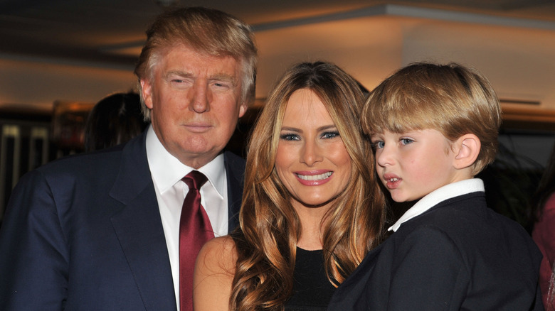 Donald and Melania Trump with young Barron