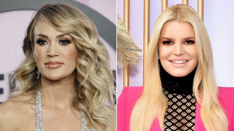 Carrie Underwood Jessica Simpson split image 