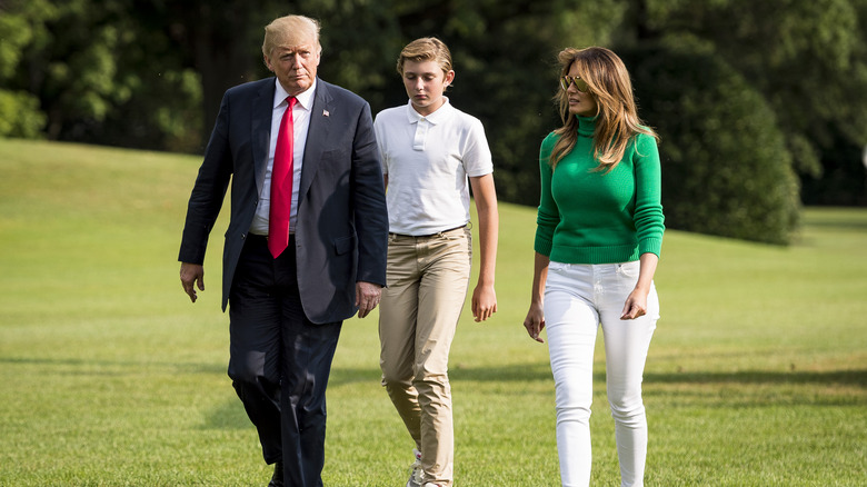 Donald Trump with Melania Trump and Barron Trump