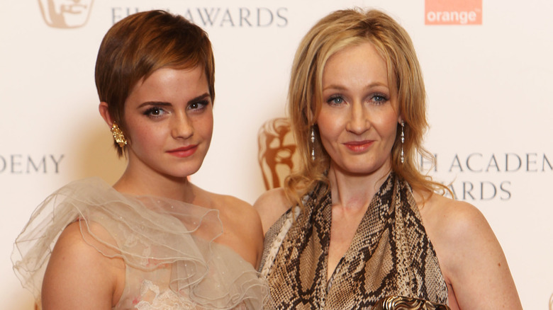 Emma Watson and JK Rowling at the Orange Academy British Film Awards