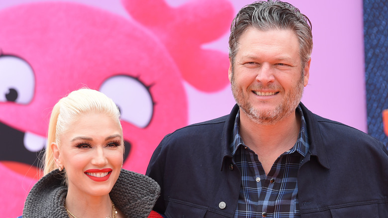 Gwen Stefani and Blake Shelton smiling