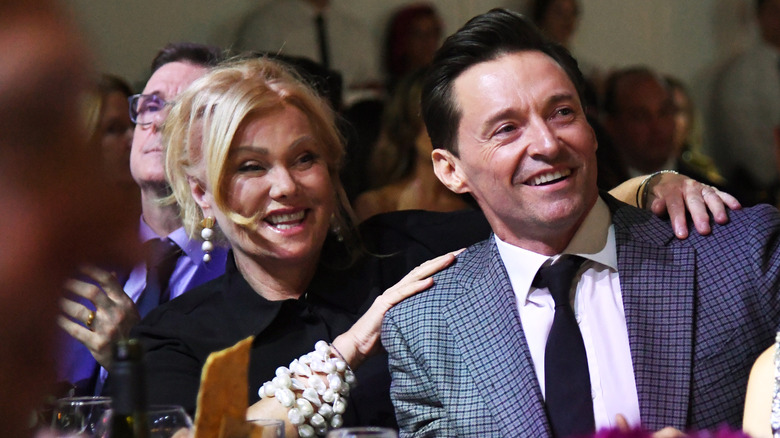 Deborra-Lee Furness and Hugh Jackman at an awards show