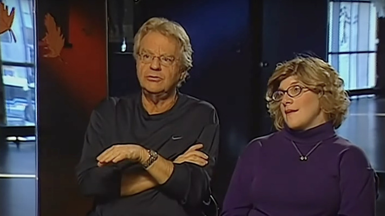 Jerry Springer talks next to daughter Katie