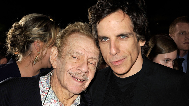 Ben Stiller and Jerry Stiller pose at an event