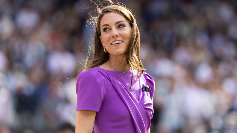 Kate Middleton wearing purple