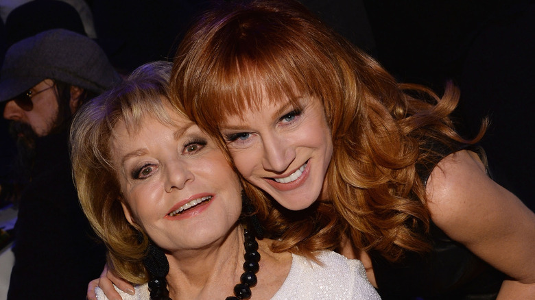 Barbara Walters and Kathy Griffin smiling