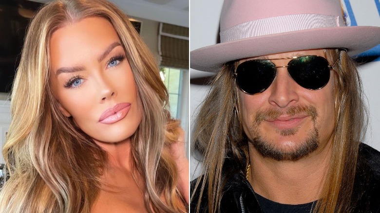 Nicole James and Kid Rock posing in split image