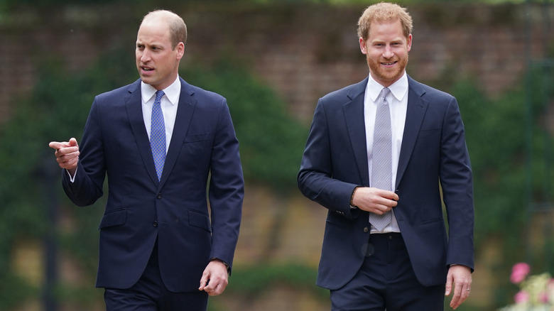 Prince William and Prince Harry walking together