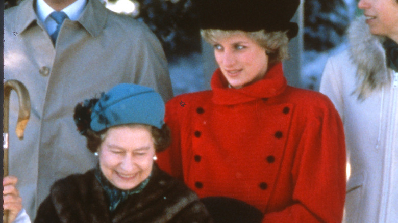 princess diana and queen elizabeth on christmas day