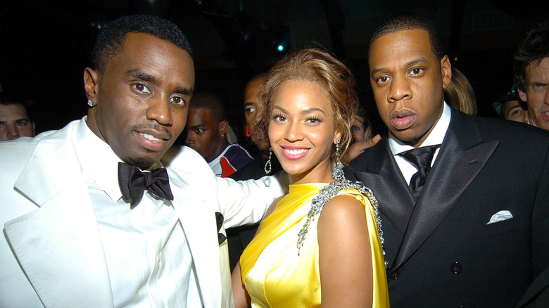 Diddy white suit Jay-Z Beyoncé