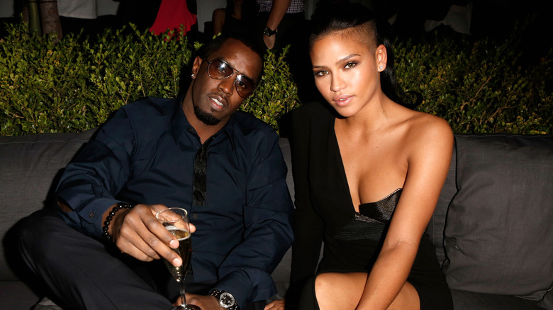 Diddy and Cassie seated