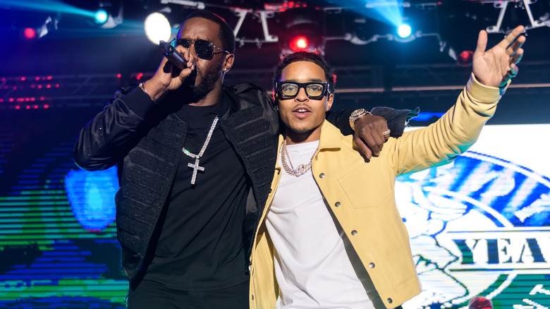 Diddy and Justin Combs on stage