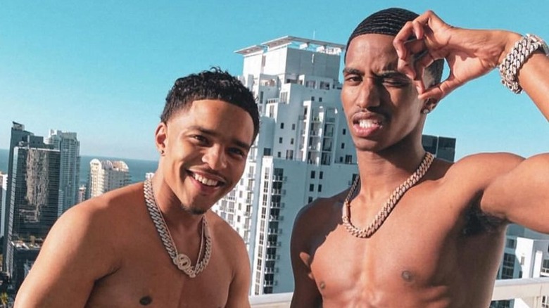 Christian and Justin Combs celebrate shirtless 