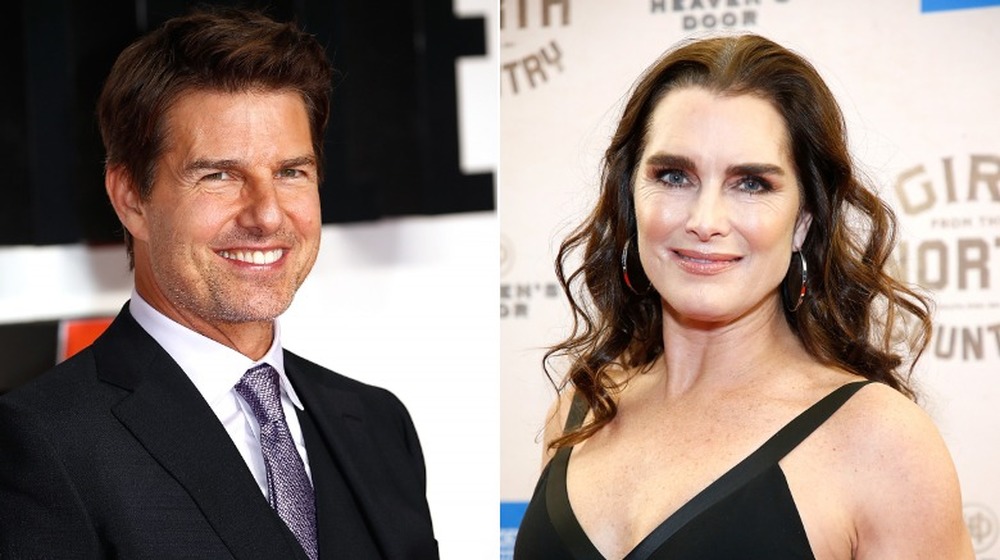 Tom Cruise and Brooke Shields; split image