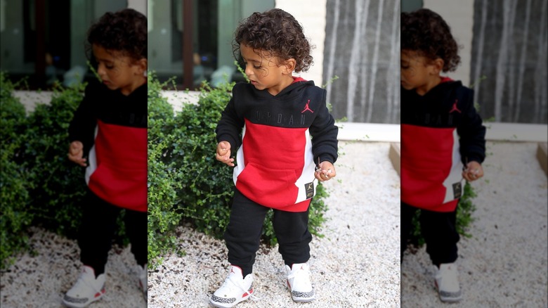 Asahd Khaled decked out in Jordan clothing