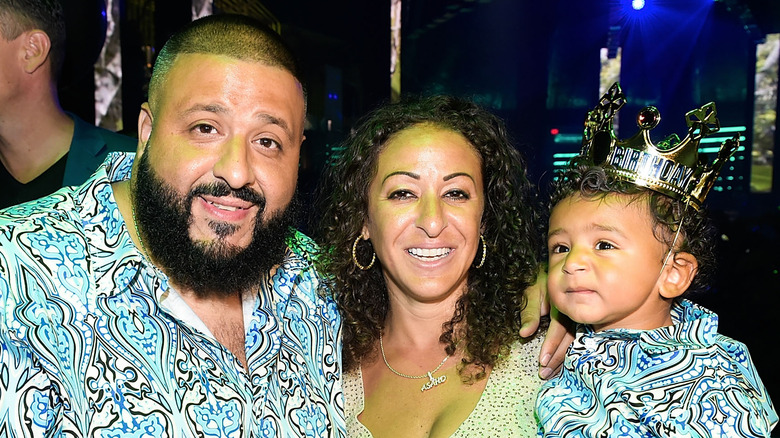 DJ Khaled, Nicole Tuck, and Asahd on his first birthday