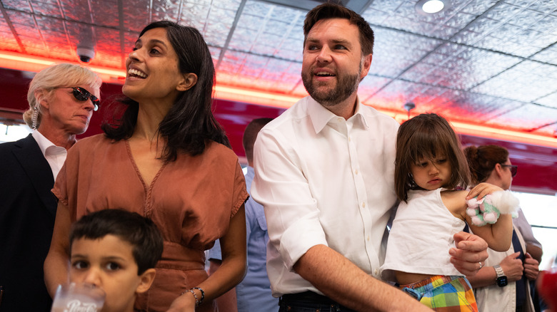 JD and Usha Vance with their daughter and one of their sons.