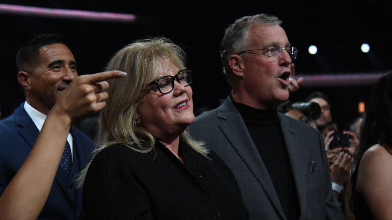 Andrea and Scott Swift in the crowd