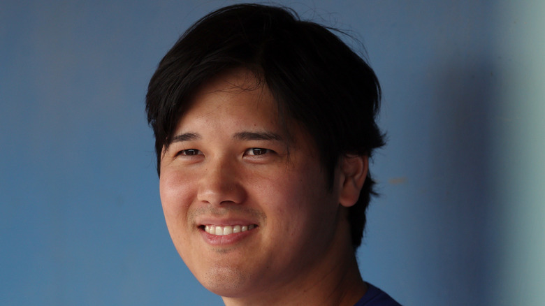 Shohei Ohtani smiling in close-up
