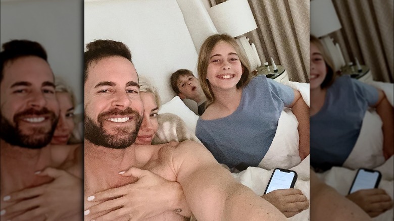 Tarek El Moussa with Heather Rae Young and his children