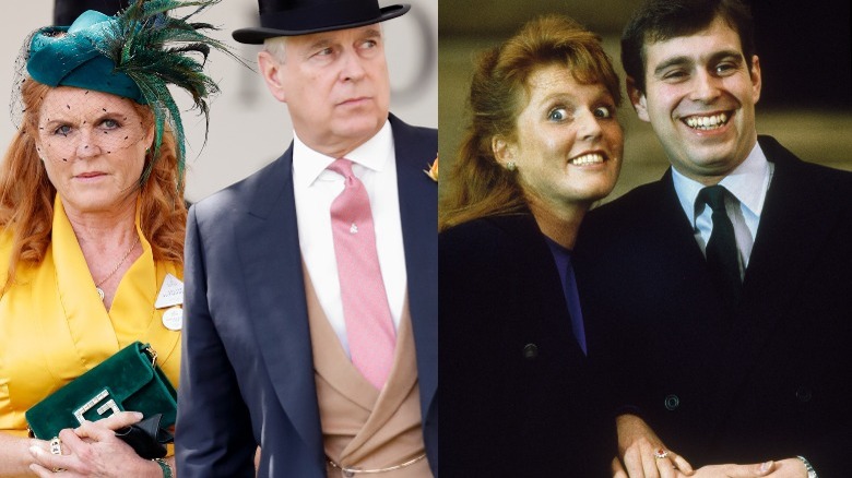 Sarah Fergie Ferguson and Prince Andrew smiling