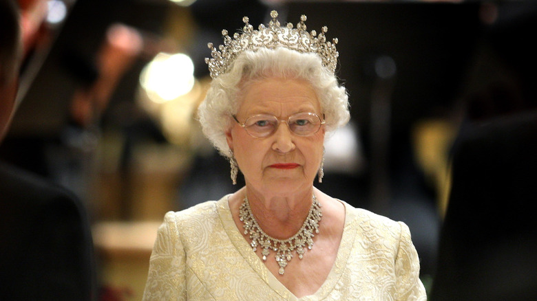 Queen Elizabeth smiles broadly