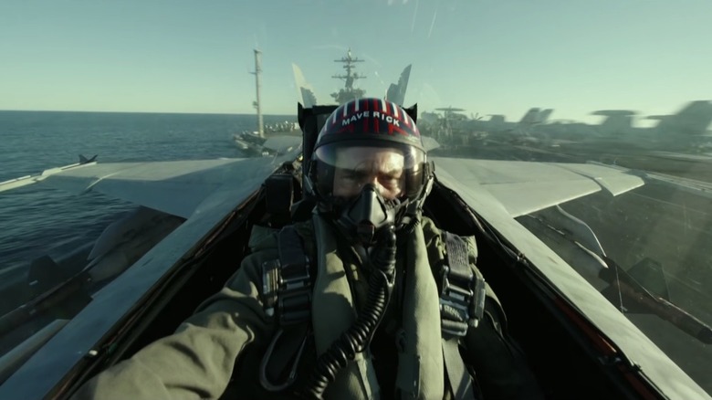 Tom Cruise in a fighter jet