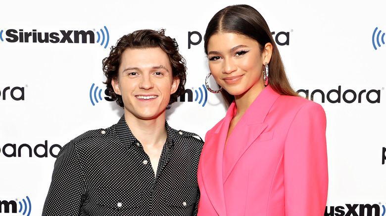 Tom Holland and Zendaya attend SiriusXM's Town Hall with the cast of Spider-Man: No Way Home