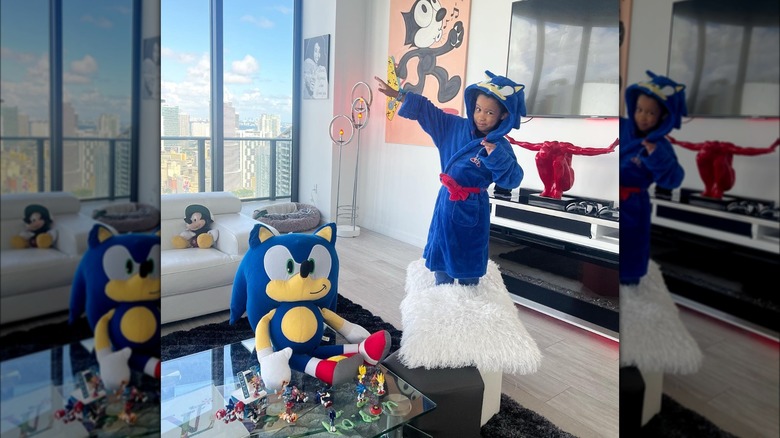 Tory Lanez son dressed as Sonic