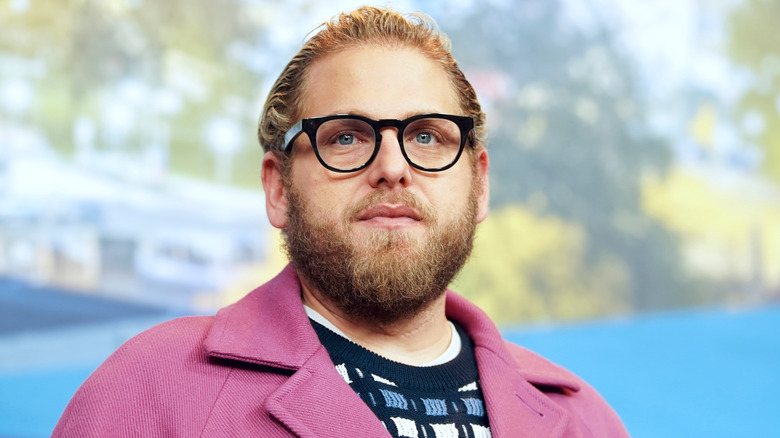 Jonah Hill mauve jacket