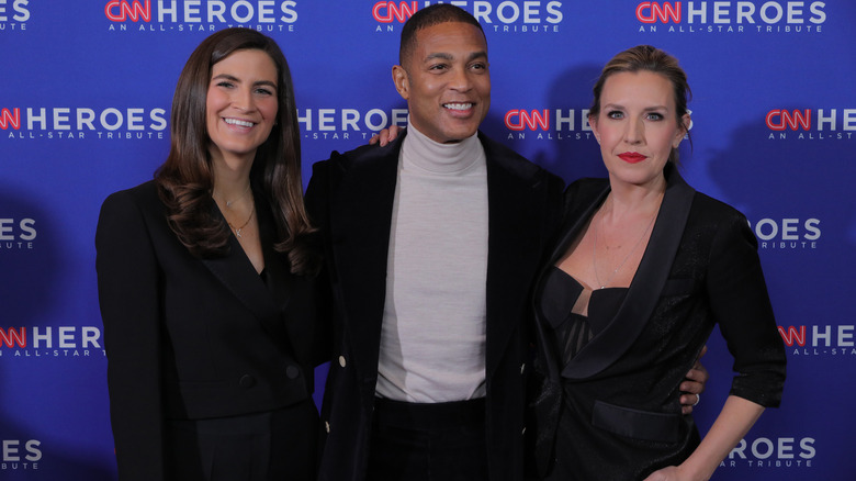 Don Lemon, Poppy Harlow, and Kaitlan Collins posing