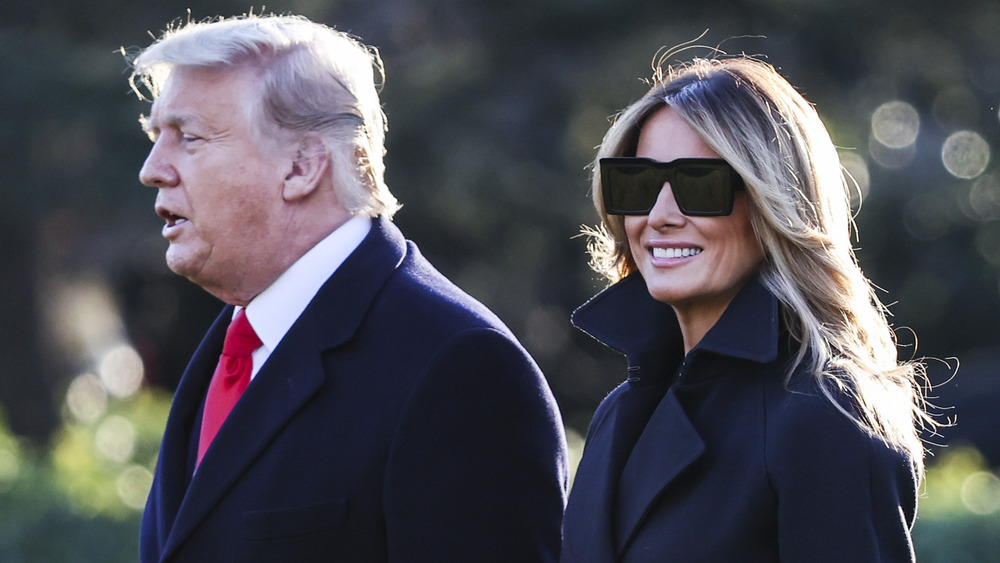 Donald and Melania Trump walking together