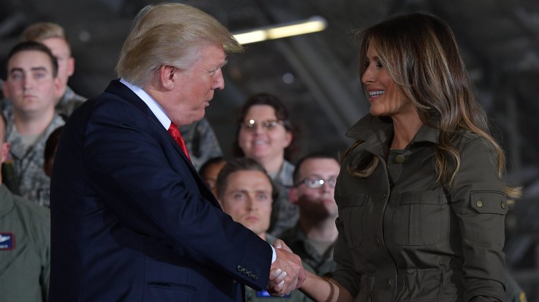 Donald and Melania Trump shaking hands